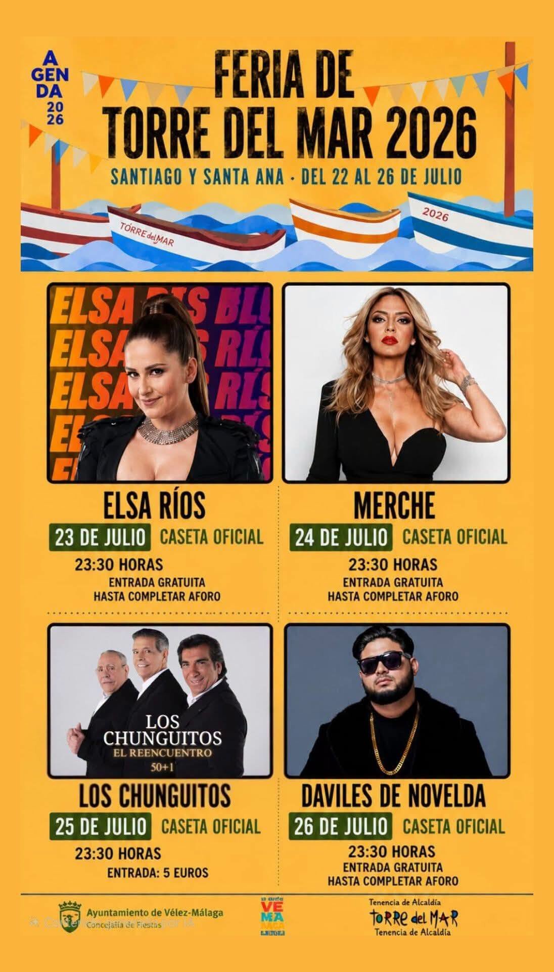 Cartel Conciertos Feria de Torre del Mar 2026